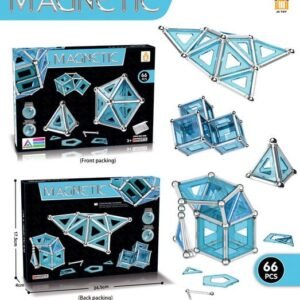 3D Crystal Magnetic Building Blocks Puzzle – 66 Pieces | Educational STEM Toy for Kids
